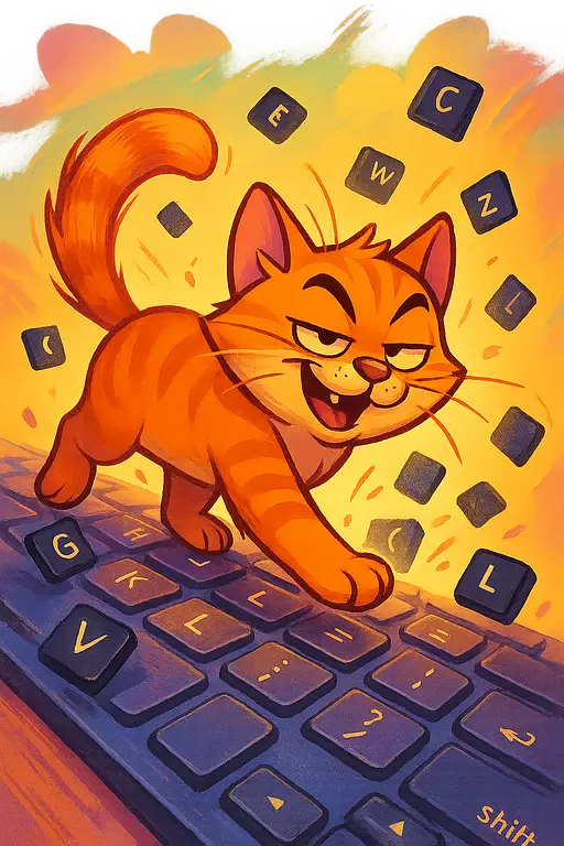 Gato Travesso no Teclado Voador