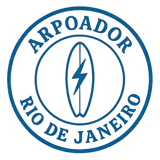 Arpoador Rio Estampa Surf Azul Minimalista