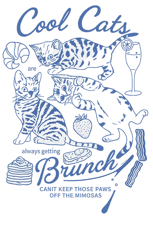 Cool Cats Brunch – Estampa Retrô Divertida