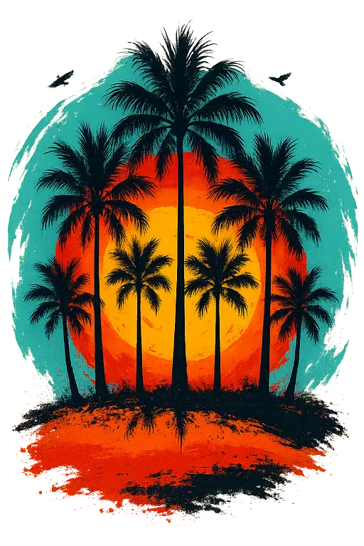 Pôr do Sol Tropical Vibrante