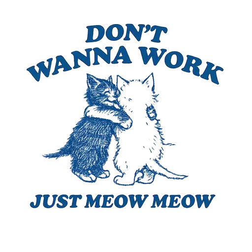 Gatinhos Relax no Trabalho – Vintage Azul