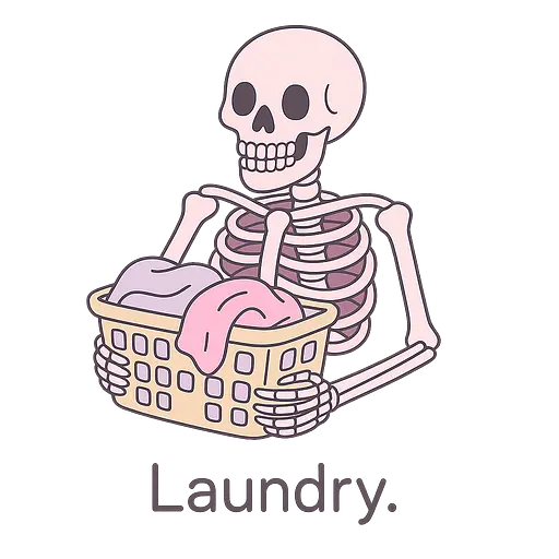 Esqueleto Fofo da Lavanderia