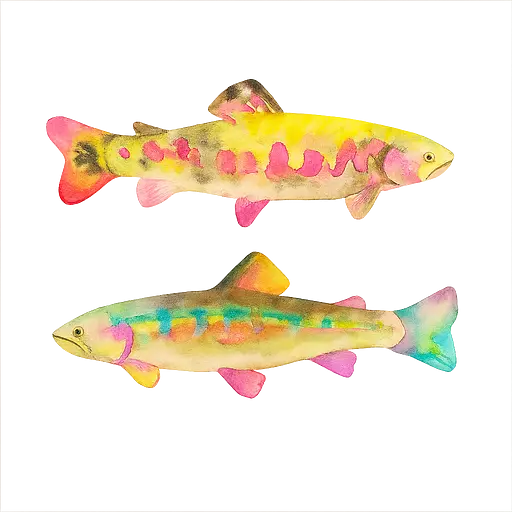 Peixes em Aquarela Vibrantes Minimalistas