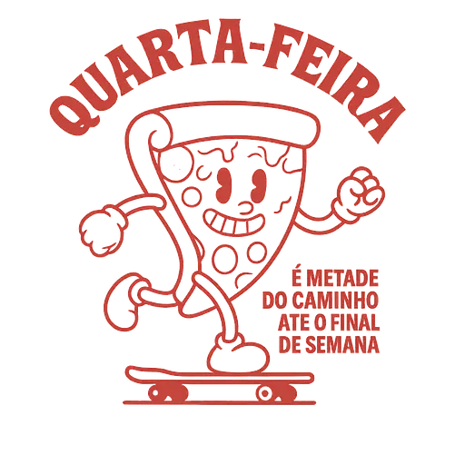 Pizza Skate Vermelha Quarta-feira Fonte Retrô